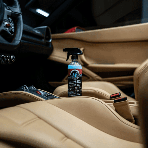 H1 Spray inside a black car